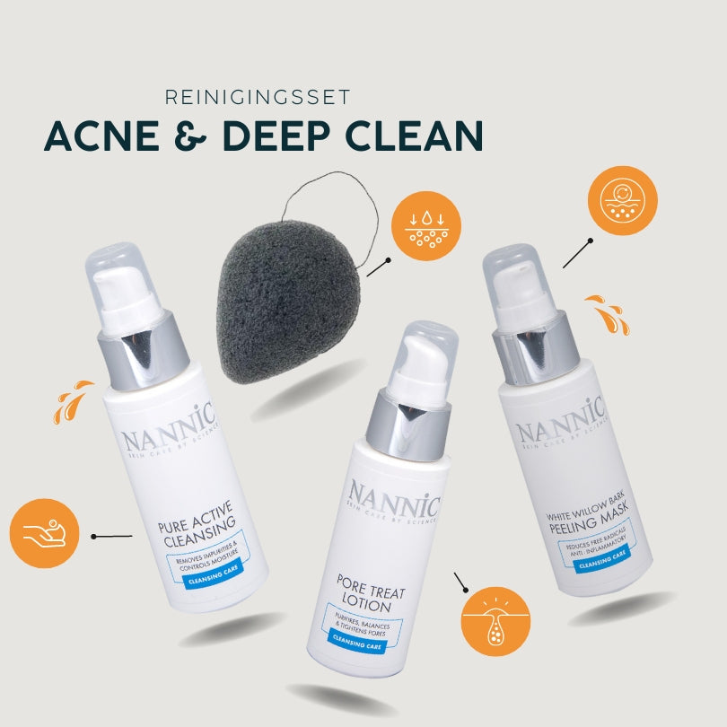 Reinigingsset gezicht vette huid met actieve acné - Skincare Boulevard